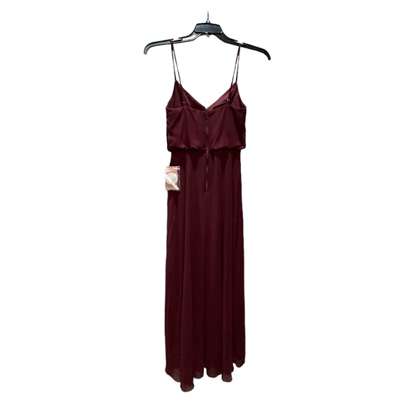 BIRDY GREY GWENNIE DRESS CHIFFON CABERNET MEDIUM NEW NWT BRIDESMAID No Slit - Picture 4 of 5